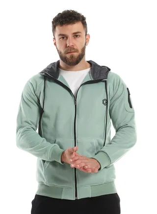 Mens Plain Hoodie With Zippper 