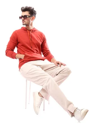 Slip On Solid Comfy Hoodie_Red 