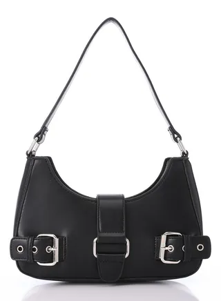 Decorative Multi-Belted Leather Shoulder Bag 