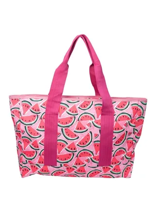 Tote Bag Multicolor Large Madly in love with pink watermelons 