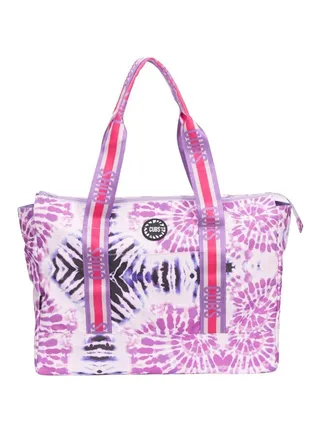 Double Face Tote Bag Multicolor Large Lilac Plain & Tie Dye 