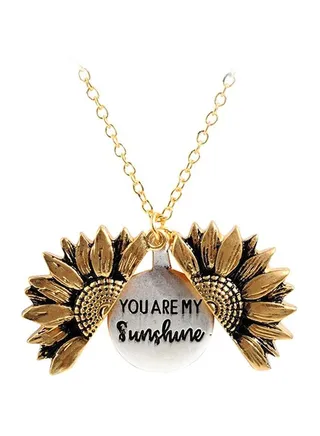 Metal You Are My Sunshine Pendant Necklace 
