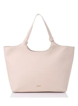 Outlined Stitching Detail Leather Simple Oat Shoulder Bag 