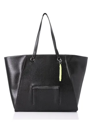 Simple Large Reptile Patterned Shoulder Bag 