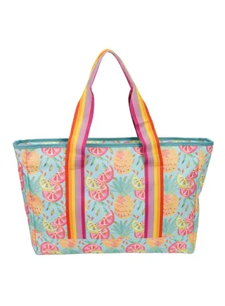 Tote Bag Multicolor Large Pink Lemonade & Pineapples 