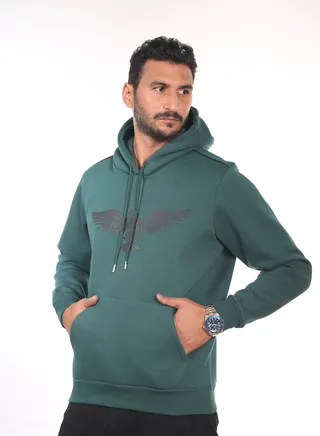 Hoodie  Milton  Printed  "Eagle" 92216 ,Army Green,S 