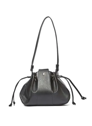 Fancy Logo Embellished Bag With Drawstring Closure 