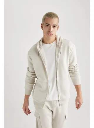 Man Regular Fit Hooded Long Sleeve Knitted Cardigan 