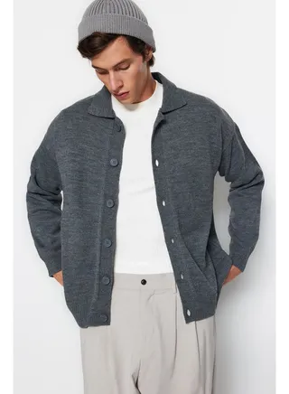 Cardigan - Gray - Regular fit 