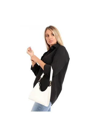 Fashionable Leather Shoulder Bag White 