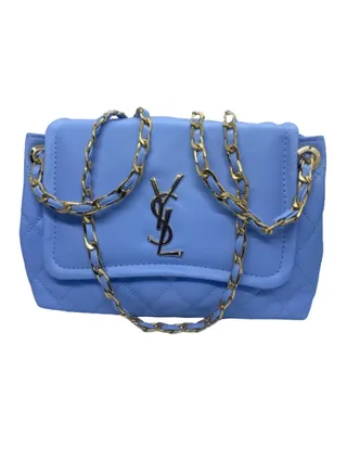 Luxury women's leather bag, lavender color, from Saint Laurent 