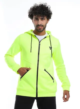 Mens Front Pockets Zipped Hoodie 