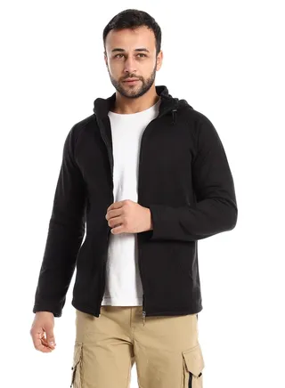 Mens Plain Hoodie With Front Pockets and through zipper 