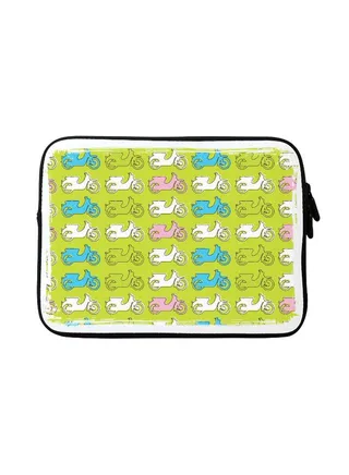 Asian Scooter Designer Sleeve With Strap For Apple MacBook Multicolour 