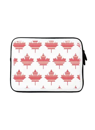 Maple Mitten Designer Sleeve With Strap For Apple MacBook White/Red 