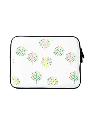 Summer Spring Designer Sleeve With Strap For Apple MacBook White/Green 