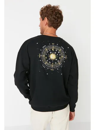 Sweatshirt - Black - Regular fit 