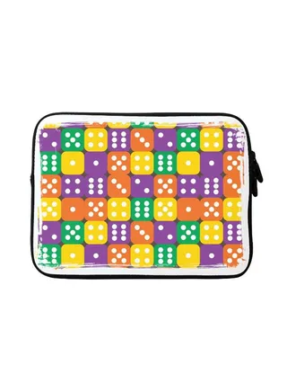 Dice Roll Designer Sleeve With Strap For Apple MacBook Multicolour 