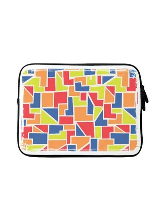 Colour Shapes Designer Sleeve With Strap For Apple MacBook Multicolour 