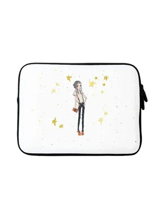 Hipster Chic Designer Sleeve With Strap For Apple MacBook White 