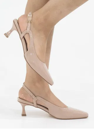 Gabbi open waist pat sling back nude 