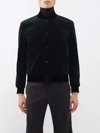 Teddy Velvet Bomber Jacket