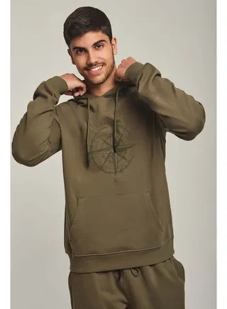 Fancy Hoody Garment Dyed Sweatshirt 
