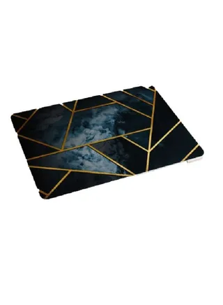 Marble Pattern Protective Laptop Skin Cover Navy/Gold 