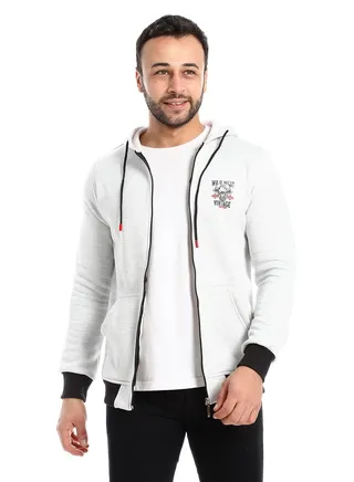 Mens Printedox Hoodie With Front Pockets and through zipper 