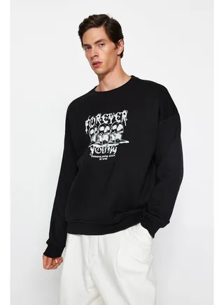 Sweatshirt - Black - Oversize 