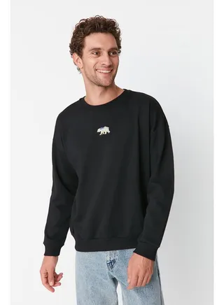 Sweatshirt - Black - Oversize 