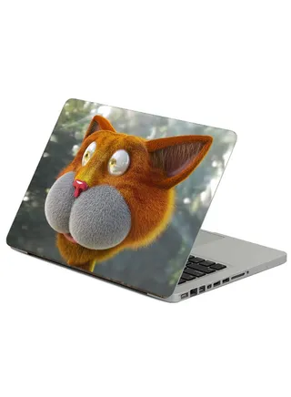 Cat 3D Printed Laptop Sticker Multicolour 