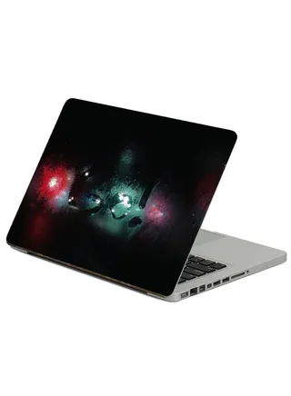 Glass Inscription Printed Laptop Sticker 13.3 Inch Multicolor 