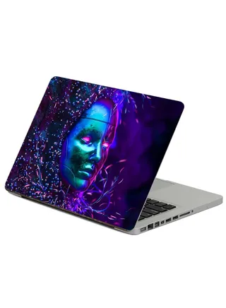 Mask Neon Printed Laptop Sticker Multicolor 