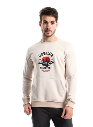 Round Melton Shirt Printed Mountain 