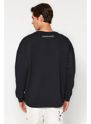 Sweatshirt - Black - Oversize 