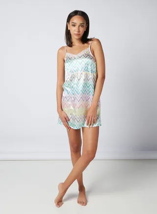 Printed Lace Detail Mini Slip Multicolour 
