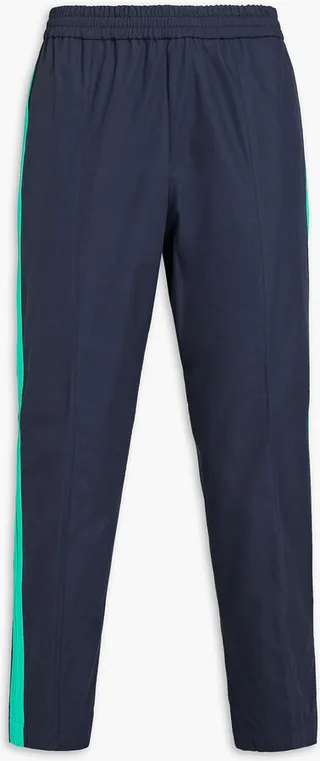 Tapered striped cotton-twill track pants