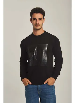 Fancy Crew Neck Printed Pullover 