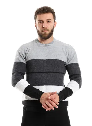 Wool Mens Pullover With Multi Design 