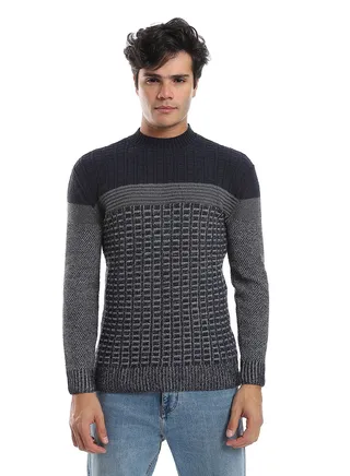 Wool Mens Pullover With Multi Design 