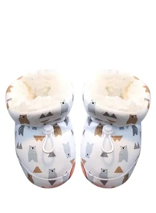 Warm Fur Baby Boots, Anti-Slip Soft Sole Warm Fur Baby Sock Shoes, Infant Unisex Warm Fur Lining Soft Boots, Fur Baby Boots with Drawstring Infant Winter Boots, Blue, 1 Pair, 11 cm 