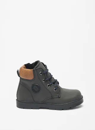 Boys Solid Ankle Boots with Zip Closure 