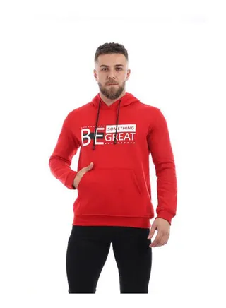 Printed Be Greate Hoodie Red 