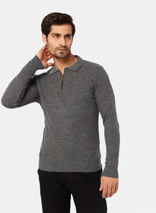Men Plain Pullover CHARCOAL 