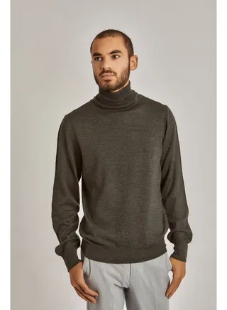 Dalydress - Turtle Neck Pullover - Dr.Grey Melange 