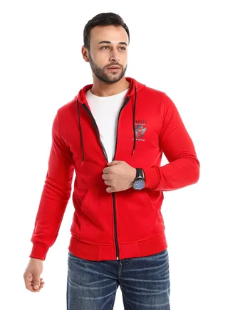 Mens Printed Monkey Hoodie With Front Pockets and through zipper 