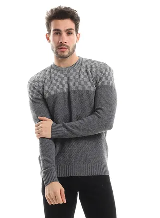 Wool Mens Pullover With Multi Design 