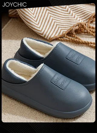 Autumn and Winter All-inclusive Waterproof Cotton Bedroom Slippers Non-slip Wear-resistant Warm Home Indoor for Men 