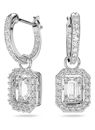 SWAROVSKl  White Crystal Earrings With Charming Details 